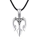 MEDWISE Poseidon Trident Necklace 925 Sterling Silver Trident Pendant Necklace Ancient Greece Amulet Jewelry Gift for Men Women Sailor