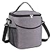 Lunch Bag, Gvoo Thermal Insulated Lunch Box Tote Bag, Waterproof Oxford Cooler Food Handbag with Adjustable Strap, Good for Travel Outdoor Picnic-Large Black