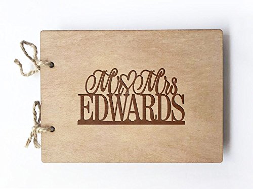 Wedding Guest book (wood) - notebook - Mr & Mrs