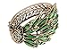 Alilang Womens Antique Golden Tone Peacock Bracelet Bangle With Turquoise Blue Gems, Green