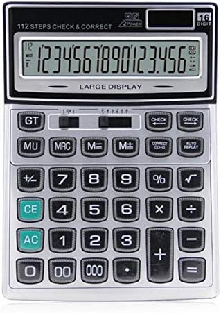 Calculator Dual Power Drive 16 Position Display Crystal Button Large Desktop Computer for School Office or Engineering Business Finance