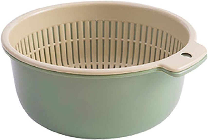 Fine 2 in 1 Kitchen Strainer/Colander Bowl Sets, Large Plastic Washing Bowl and Strainer, Double Layered Drain Basin and Basket,Fruits Vegetables Cleaning Wash Basket