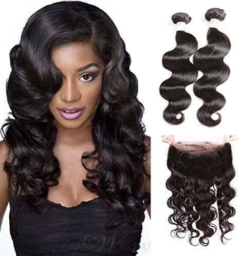 Grace Plus 8A Brazilian Body Wave Virgin Hair Unprocessed Human Hair Bundles With 360 Lace Frontal Closure Pack of 3 (10 10 with 8)