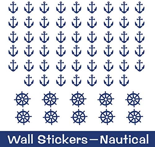 HUABEI Anchor Pattern Wall Sticker Removable Vinyl Sailing Nautical Wall Decal- Kids Boys Girl Bedroom Nursery Decoration (Anchor)