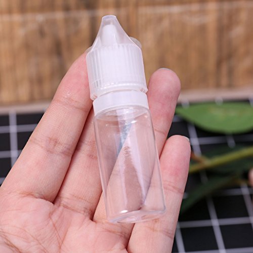 SimpleLif PET Plastic Empty Dropper Liquid Eye Clear Water Bottle Long Tip Cap 10ml