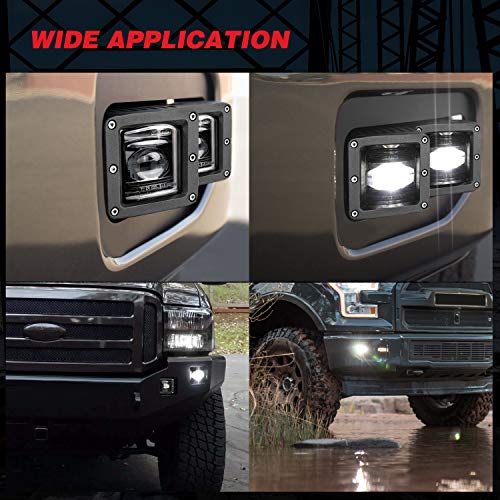 LED Pod Lights, Auto Power Plus 2pcs 3" SAE LED Fog Lights OSRAM Off Road Driving Lights Waterproof LED Cubes Square LED Work Light For Truck Jeep Motorcycle ATV UTV Boat