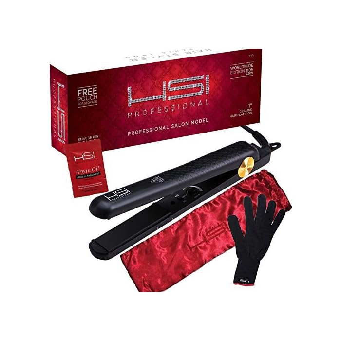 HSI Professional Glider | Ceramic Tourmaline Ionic Flat Iron Hair Straightener | Straightens