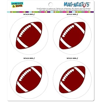 Graphics and More Football Ball Automotive Car Refrigerator Locker Vinyl Magnet Set