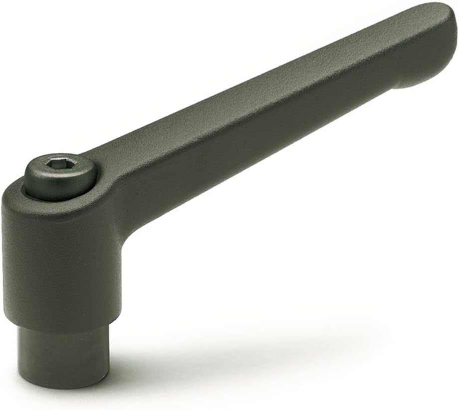 Ganter Standard Elements | Adjustable Clamping Levers with Threaded Bush – GN 300 | Bushing Burnished Steel | Handle Zinc Pressure Die-Casting Black Plastic Coated, Black, GN 300-108-M12-SW