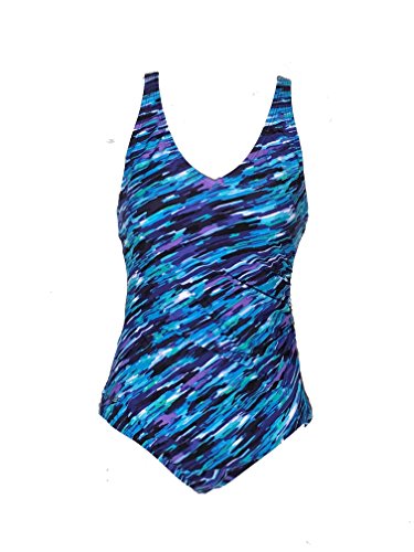 Speedo Women's Ultraback Racerback Athletic Training One Piece Swimsuit, 8 - Blue
