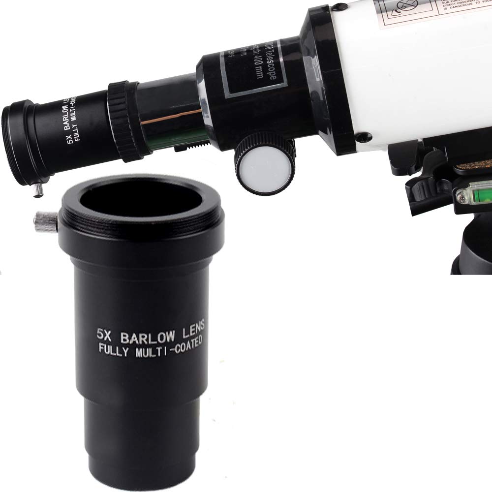 Landove Barlow Lens 5X 1.25 Fully Metal Multi Coated Optical Glass with