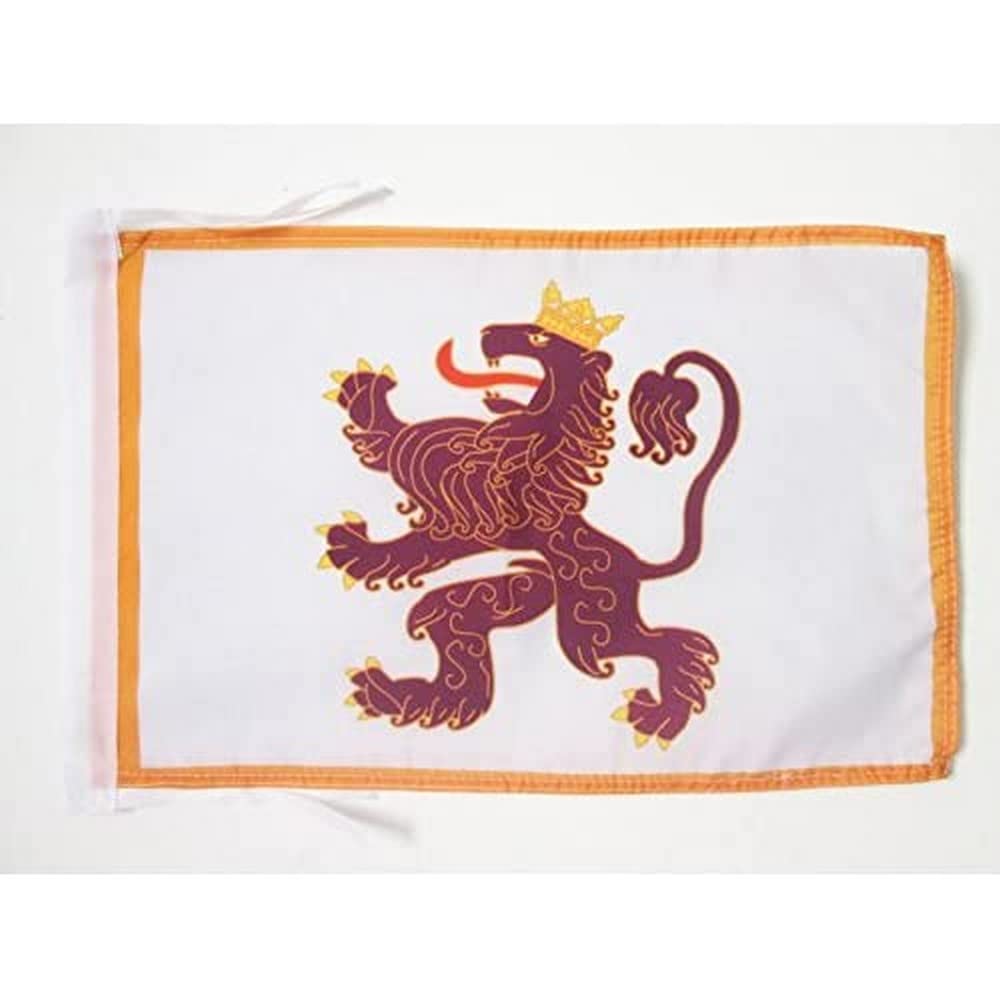 AZ FLAG - Kingdom of León 910-1230 Flag - 18'' x 12'' - 100% Polyester Leonese Small Banner with Two Cords - Fade Resistant - Vivid Colors - 18x12 in - 45x30 Cm
