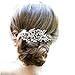 EVER FAITH Cream Simulated Pearl Austrian Crystal Bridal Flower Hair Comb