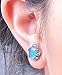 Bamos Jewelry 7.6MM White Gold Blue Fire Opal Best Friend Wedding Earrings Studs for Womens and Girls