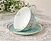 Jusalpha Vintage Blue Bone China Teacup Spoon and Saucer Set TCS05