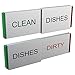 Glide Signs Dishwasher Magnet Clean Dirty Sign - Premium Metal Magnetic Dishes Indicator Improved Slider Locks - Best Kitchen Gadgets in Home Office Organization - Magnets Work on All Dishwashers