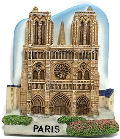 Coolcycling 4 Pack Europe Notre-Dame Cathedral De Paris France Resin Fridge 3D Magnet Fridge Magnet Souvenir
