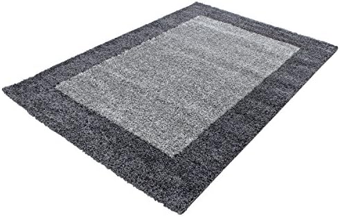 Shaggy carpets for living rooms, dining rooms or guest rooms with various colors such as black, brown, cream, green, red, mocha, purple, turquoise with 3 cm pile height and the carpets with OEKOTEX certified 1503, Size:240x340 cm, Color:grey