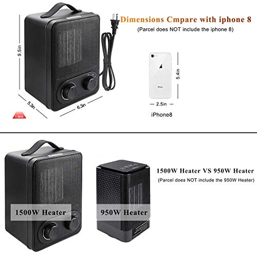 image for MroTech Electric Heater 1500 Watt, Space Heater with Overheat&Tip-Over