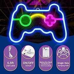 Game Neon Sign Gamepad Shape LED Neon Signs for