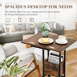 Hadulcet C Shaped End Table with Charging Station