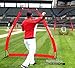 PowerNet 7 Foot Portable Pitching Screen A-Frame (Red) | Baseball Pitcher Protection | Instant Player and Coach Protector from Line Drives Grounders | Heavy Duty Knotted Netting | BP Net