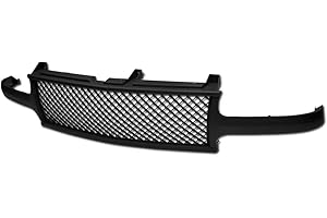 TLAPS 7422445023056 Compatible With 1999-2002 Chevy Silverado 1500 2500/2000-2006 Tahoe Suburban Matte Black Mesh Front Bumper Grill Grille