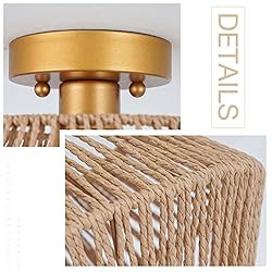 VILUXY Woven Rattan Light Fixtures Ceiling