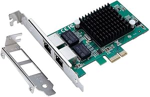 X-MEDIA Dual Port 10/100/1000Mbps Intel 82575EB Gigabit Ethernet PCI Express PCIe x1 Server Network Card/Network Adapter, Windows 10 & Linux Supported [XM-NA3821]