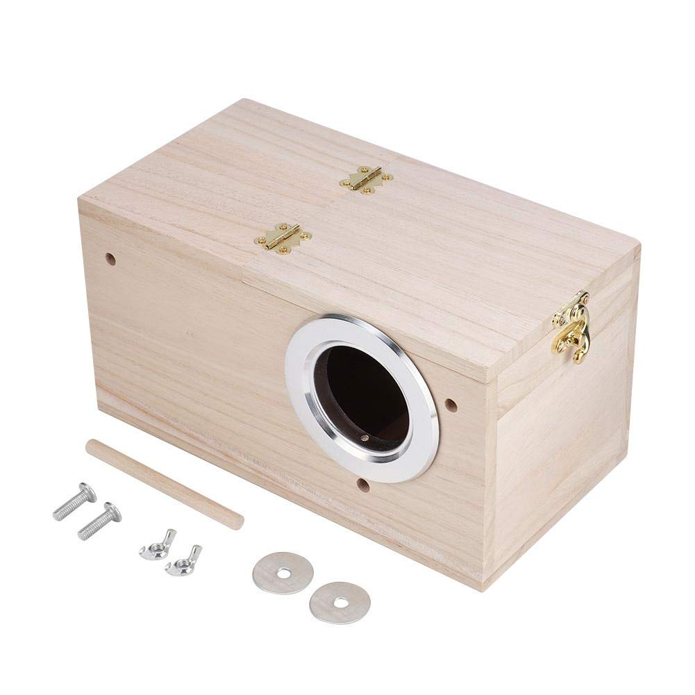 Sheens Bird Breeding Box, Natural Wooden Birdhouses Small Birds Nest for Parakeet Finch Lovebirds Cockatiel Budgie Conure(Left opening)