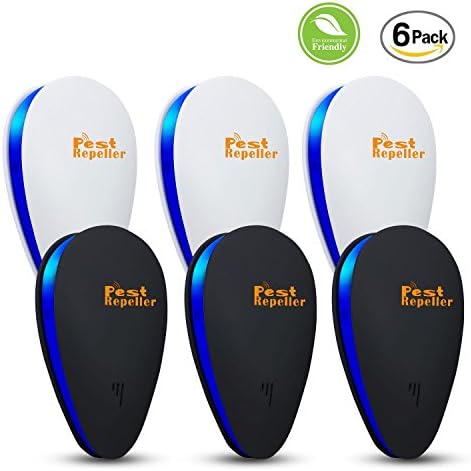 Ultrasonic Pest Repeller - 6 Packs Electronic Plug -In DOUBLE IMPACT Pest Control Ultrasonic - Best Repellent for Cockroach, Rodents, Flies, Roaches, Ants, Mice,Spiders, Fleas