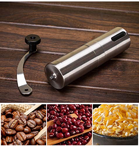 Techson Manuelle Kaffeemühle, Edelstahl Handkurbel Mühle mit verstellbarem Keramik konischem Grat, Reisen Zuhause Büro… – Bild 7
