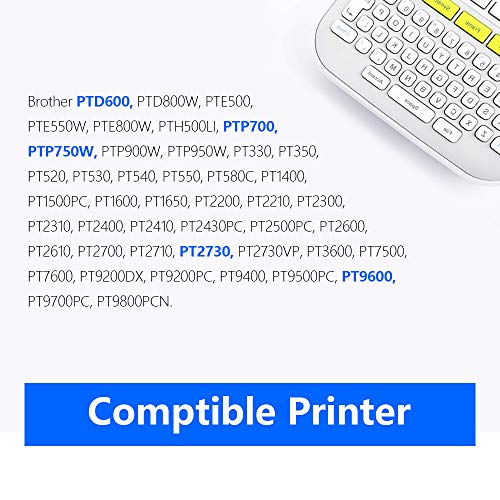 4 Packs WEEMAY Compatible 24mm 0.94 Laminated White Tape, Replace Brother Label Tape TZe-251 TZe251 TZ-251 TZ251, for P-Touch PT-D600 PT-P700 PT-P750W PT-P900W Label Maker (1 Inch Black on White)