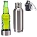 Stainless Steel Beer Bottle Cooler Insulated with Opener - Beer Bottle Holder by S&S - Cold Beer Keeper - Fits Most 12oz. Bottles. Includes a Keychain Carabiner + Neoprene Carrying Case + Gift Box.