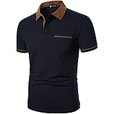 STTLZMC Polo Shirt for Men Short Sleeve Classic Cotton Regular Fit Golf Sport T-Shirt with Pocket