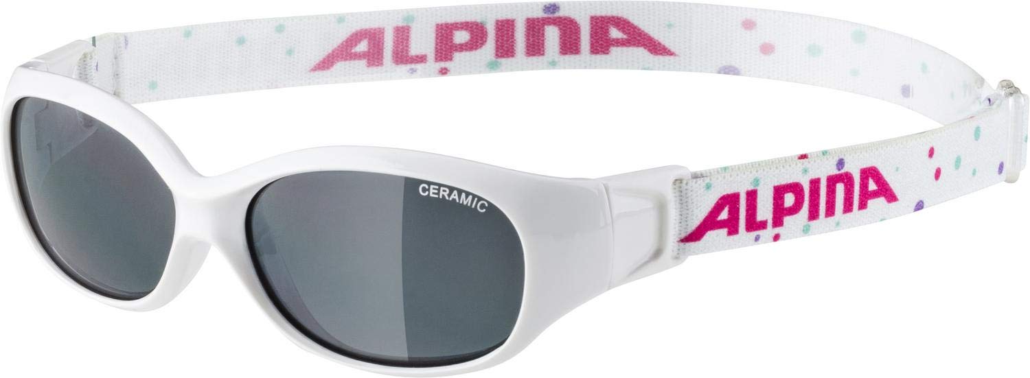 ALPINA Unisex - Children, FLEXXY KIDS sunglasses, white-dots gloss, One Size