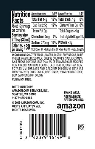 AMAZON GROCERY, CREAMY BLUE CHEESE DRESSING, 16 FL OZ