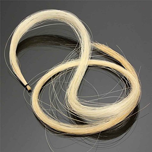 image for MonkeyJack 3 Hanks of Violin Bow Hair White Horse Tail for Violin Viol