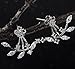 Platinum-plated Cubic Zirconia Leaf Hoop Earrings for Woman