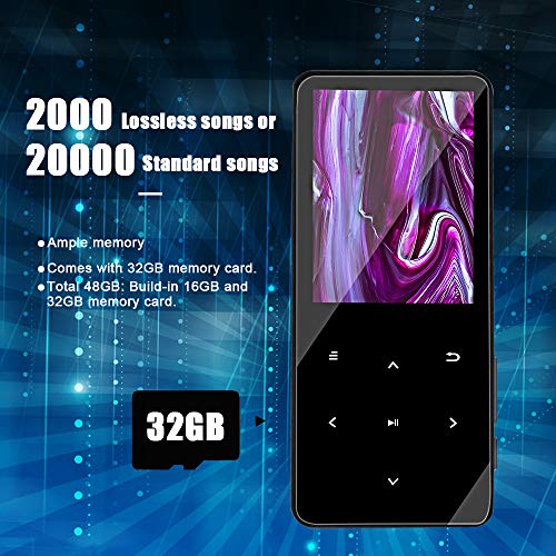 MP3, 16 Plus 32GB Large Memory MP3 Player with Bluetooth 4.2, Portable HiFi Stereo Sound MP3 Music Player with 2.4 Inch Screen, FM Radio/Voice Recording/Armband/Earphone, Built-in Speaker[Grc] - Thumbnail 3