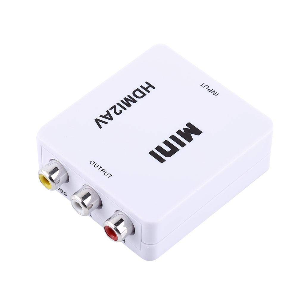 Mini Composite Mini HDMI2AV Digital HDMI RCA to AV Video Converter Adapter 720p/1080p (white)