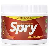 Spry Xylitol Gum, Natural Cinnamon, 100 Count - Great Tasting Natural Chewing Gum That is Aspartame Free, Promotes Oral Health, and Fights Bad Breath