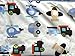 Baby Boy Blankets Lambs & IVY, Warm and Cozy, Extra Soft Micro Plush Fleece Blanket, Anti-Pilling, Transportation Theme On a Blue Sherpa, 30 x 40 In