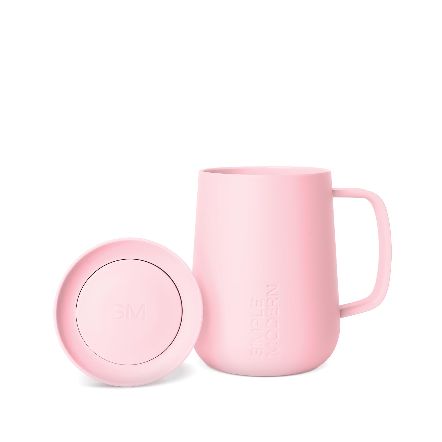 Photo 1 of **NO LID***Simple Modern Voyager Signature Mug | Travel Coffee Tumbler with 360° Lid and Handle | Ceramic-Lined Insulated Stainless Steel Iced Cold Brew Cup | 12oz, Blush