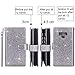 Harryshell Detachable Magnetic 12 Card Slots Wallet Case PU Leather Flip Protective Cover Wrist Strap for Samsung Galaxy Note 9 (Bling Grey)