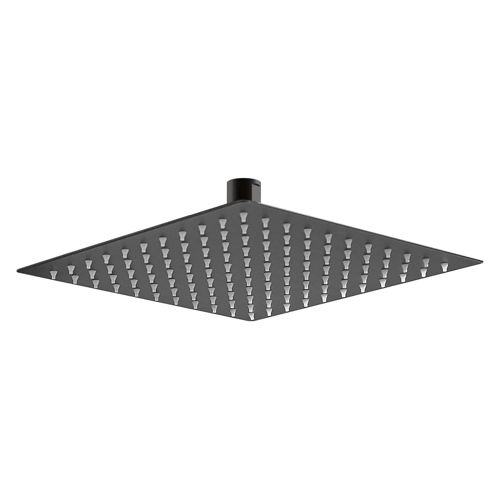Photo 1 of BESy 10 Inch Rain Shower Head, 10" Square Rainfall & High Pressure Stainless Steel Bath Showerhead, 1/16" Ultra Thin, Waterfall Full Body Coverage with Silicone Nozzle, Matte Black Finish