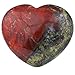 Rockcloud Healing Crystal 1.6 inches Dragon Blood Stone Heart Love Carved Palm Worry Stone Chakra Reiki Balancing