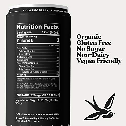 Sail Away Coffee Nitro Cold Brew Coffee Cans Less Acidic Coffee