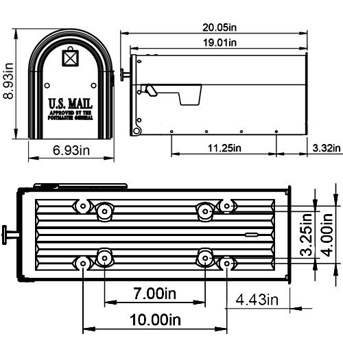 Gibraltar Mailboxes Edson Medium Capacity Galvanized Steel Gray, Post