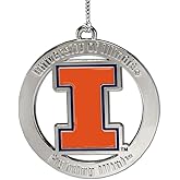 Fan Frenzy Gifts Illinois Fighting Illini Officially Licensed Silver Ornament